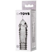 Прозрачная насадка на пенис с точечно-ребристым рельефом Toyfa Baldi