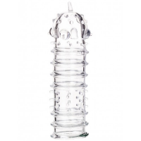 Прозрачная насадка на пенис с точечно-ребристым рельефом Toyfa Tark