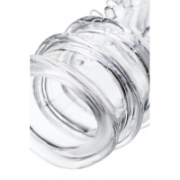 Прозрачная насадка на пенис с точечно-ребристым рельефом Toyfa Tark