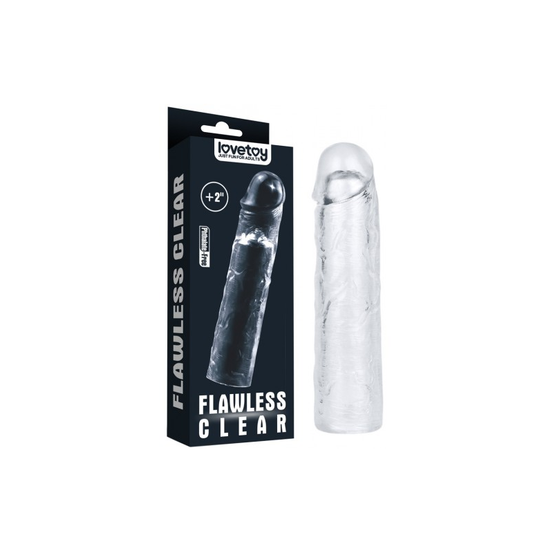 Прозрачная насадка на пенис Flawless Clear Penis Sleeve + 5 см к длине