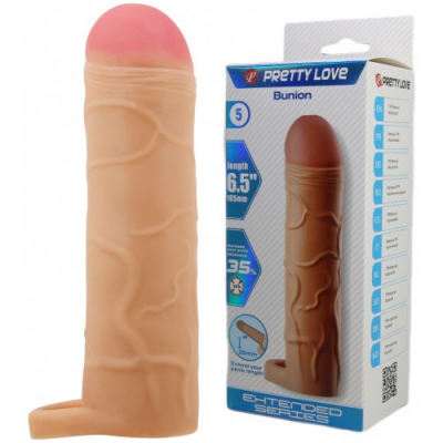 Удлиняющая насадка с креплением под мошонку Pretty Love Bunion телесная + 2,5 см