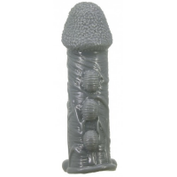 Увеличивающая насадка на пенис со стимулирующим рельефом Realistic Penis Sleeve + 3 см серая