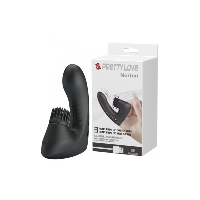Вибронасадка на палец с вращающимся клиторальным стимулятором Pretty Love Norton