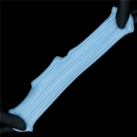 Рельефная насадка на пенис с вибрацией Ridge Knights голубая