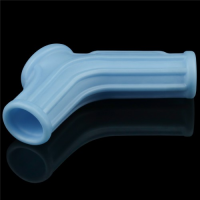 Рельефная насадка на пенис с вибрацией Ridge Knights голубая