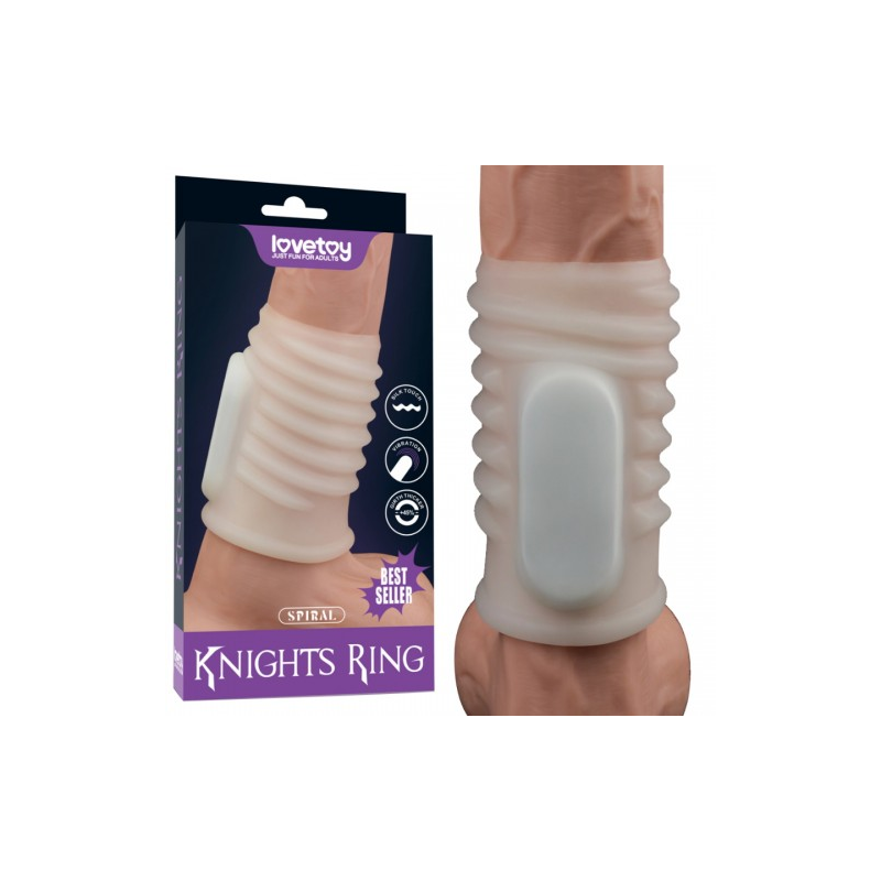 Рельефная вибронасадка на пенис Vibrating Spiral Knights Ring