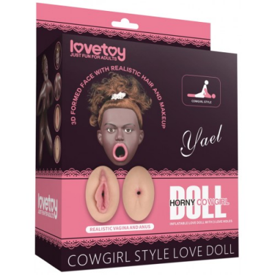 Кукла-мулатка Yael в позе наездницы с открытым ротиком и большой грудью Cowgirl Style Love Doll