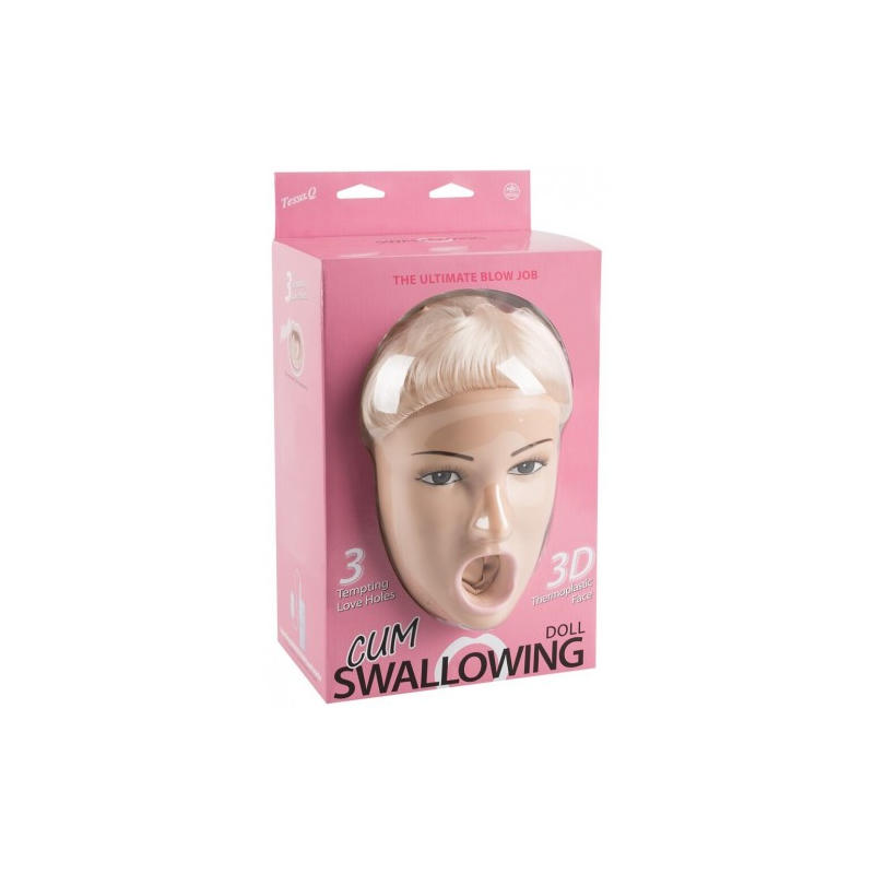 Надувная секс-кукла Tessa с анатомическим лицом и вибрацией Cum Swallowing Doll