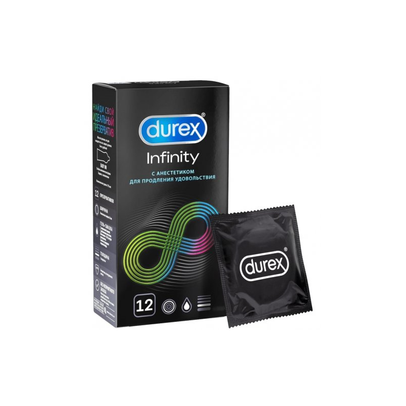 Презервативы Durex №12 Infinity гладкие с анестетиком