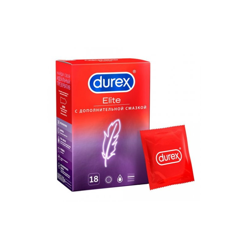 Презервативы Durex №18 Elite тонкие с дополнительной смазкой