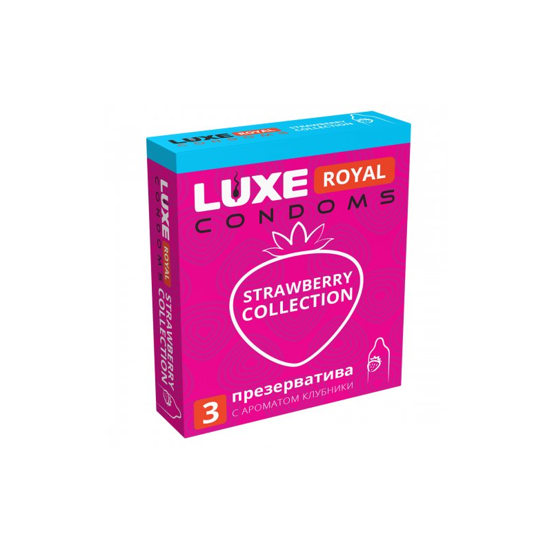 Презервативы с ароматом клубники Luxe Royal Strawberry Collection 3 шт