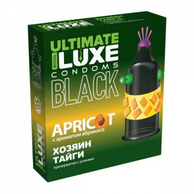 Презерватив черный Luxe Black Ultimate Хозяин Тайги с ароматом абрикоса