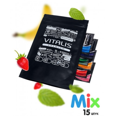 Презервативы Vitalis Premium Mix 15 шт