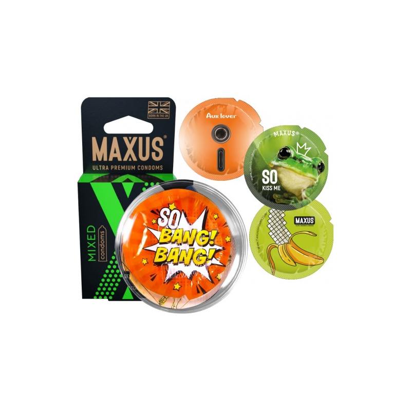 Презервативы в пластиковом кейсе Maxus №3 Air Mixed микс с обильной смазкой
