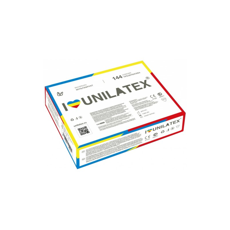 Цветные и ароматизированные презервативы Unilatex Multifruits 144 шт