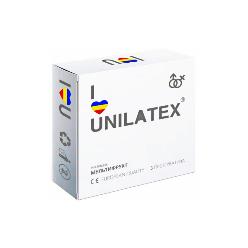 Цветные и ароматизированные презервативы Unilatex Multifruits 3 шт
