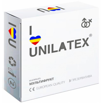 Цветные и ароматизированные презервативы Unilatex Multifruits 3 шт