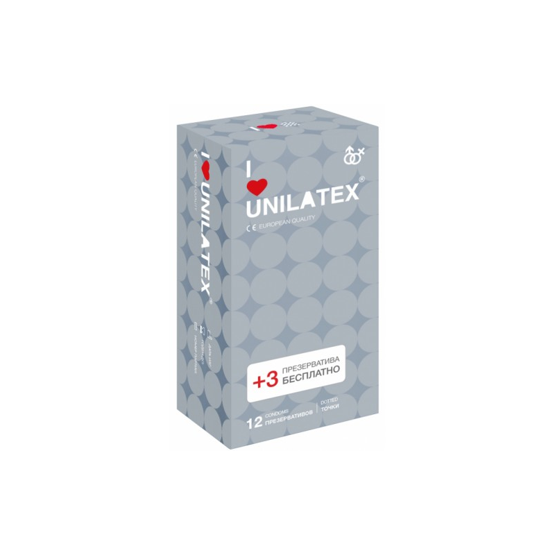 Точечные презервативы Unilatex Dotted 15 шт