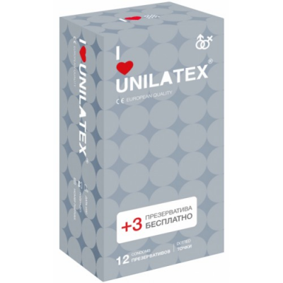 Точечные презервативы Unilatex Dotted 15 шт