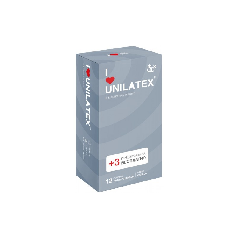 Ребристые презервативы Unilatex Ribbed 15 шт