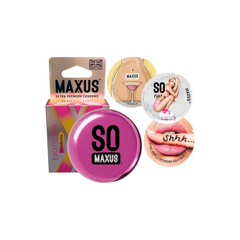 Презервативы в металлическом кейсе Maxus №3 Exotic Mix экзотический микс