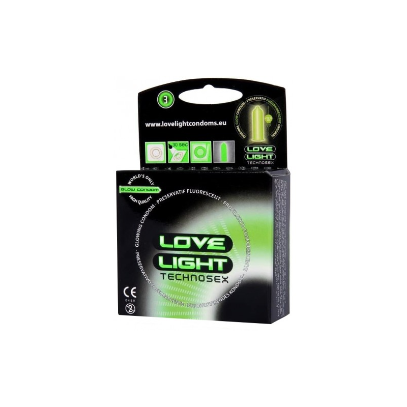 Светящиеся в темноте презервативы Love Light Glow 3 шт