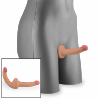 Двусторонний фаллоимитатор телесный с розовым