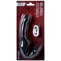 Безремневой страпон с вибрацией Black and Red by Toyfa 35 см