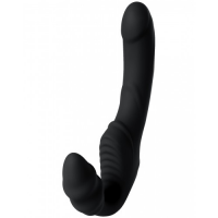 Безремневой страпон с вибрацией Black and Red by Toyfa 35 см