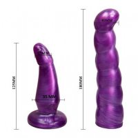 Страпон на штырьке с вагинальной втулкой фиолетовый