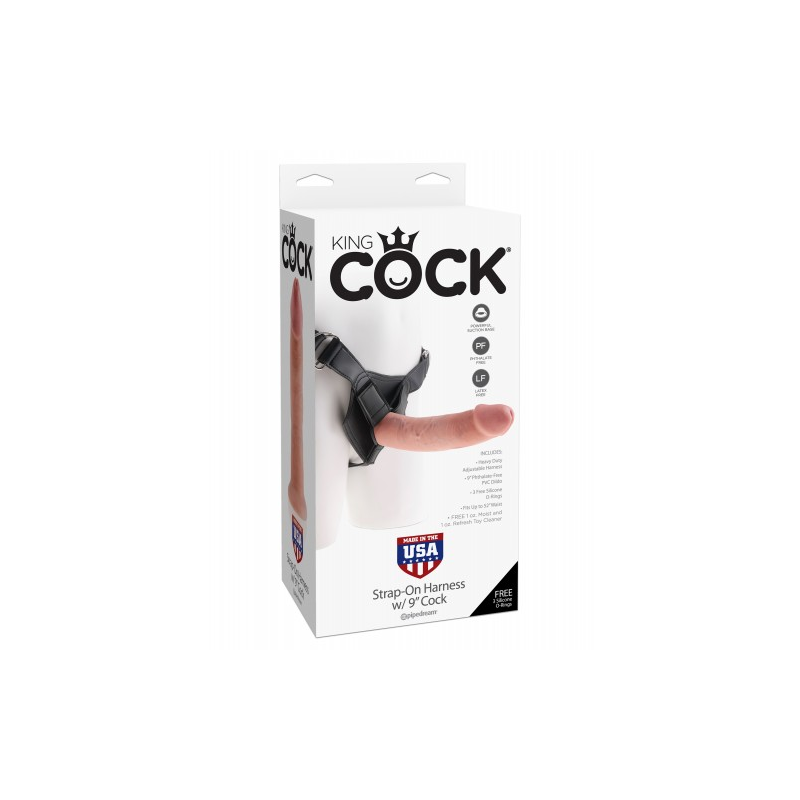 Страпон на виниловых трусиках King Cock Strap-on Harness w/ 7" Cock