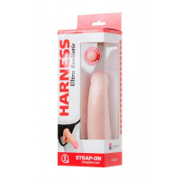 Страпон с реалистичной насадкой с загнутой головкой и поясом Harness