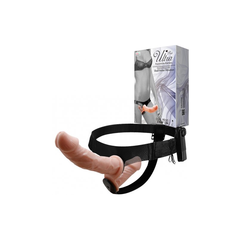 Двойной страпон с вибрацией Ultra Passionate Harness