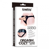 Ремень для страпона со сменными кольцами Orgasm Cozy Harness чёрный
