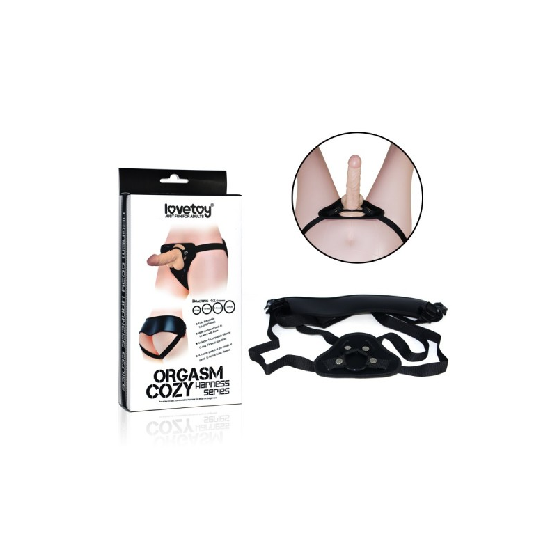 Ремень для страпона со сменными кольцами Orgasm Cozy Harness чёрный