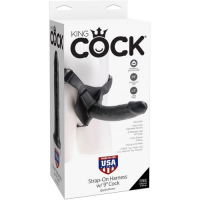 Страпон Harness со съемной черной насадкой King Cock 5,3 см