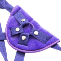Плюшевый фиолетовый ремень для страпона