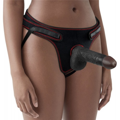 Страпон черный Easy Strapon Set 18 см