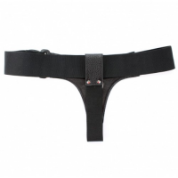 Кожаные черные трусики для страпона