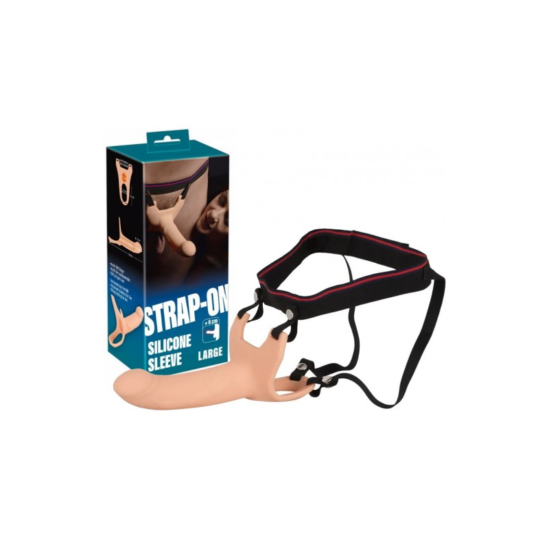 Реалистичный фаллопротез на ремнях Strap-On +6 см к длине