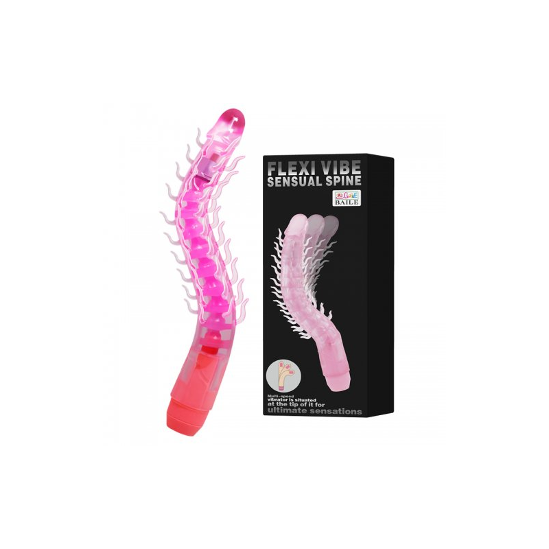 Необычный розовый стимулятор с усиками и хребтом (без вибрации)