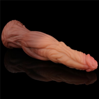 Фаллоимитатор с ярко выраженным рельефом и градиентом Lovetoy Silicone Cock 25 см