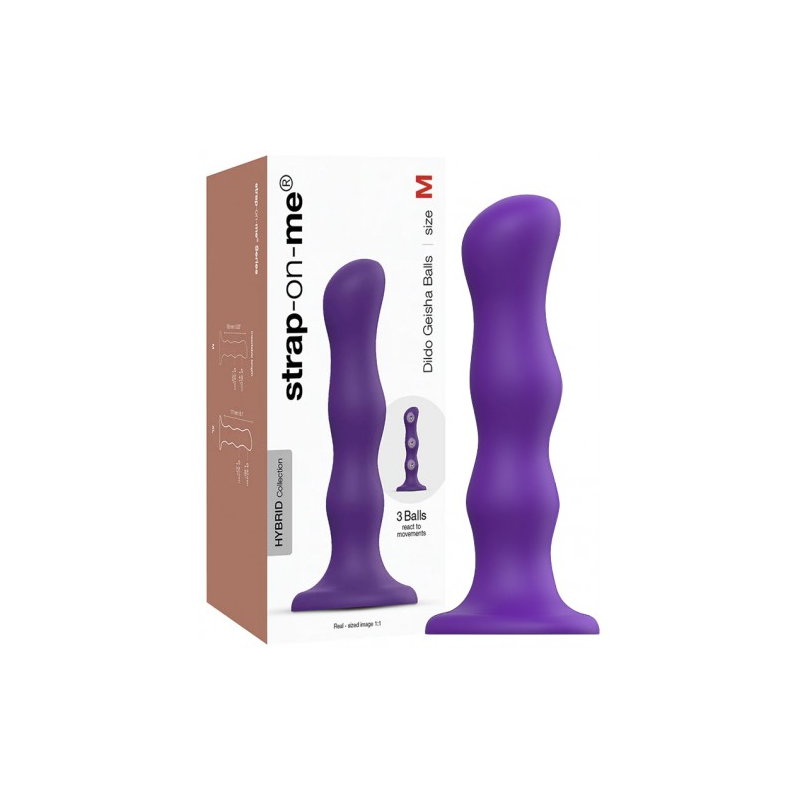 Фаллоимитатор Strap-On-Me Dildo Geisha Ball M фиолетовый 17 см