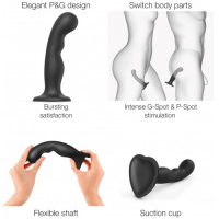 Фаллоимитатор Strap-On-Me Dildo Plug P&G XXL черный 20 см