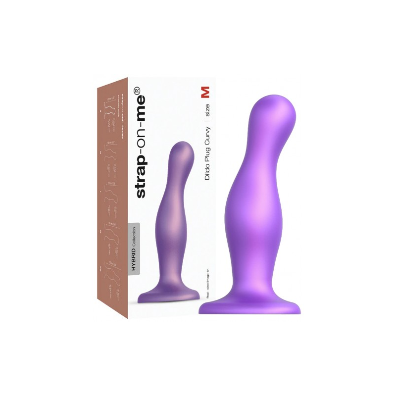 Фаллоимитатор Strap-On-Me Dildo Plug Curvy M фиолетовый 16 см