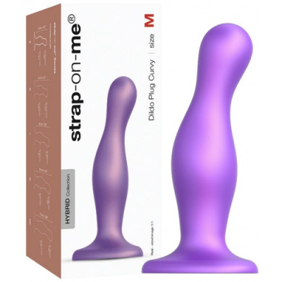 Фаллоимитатор Strap-On-Me Dildo Plug Curvy M фиолетовый 16 см