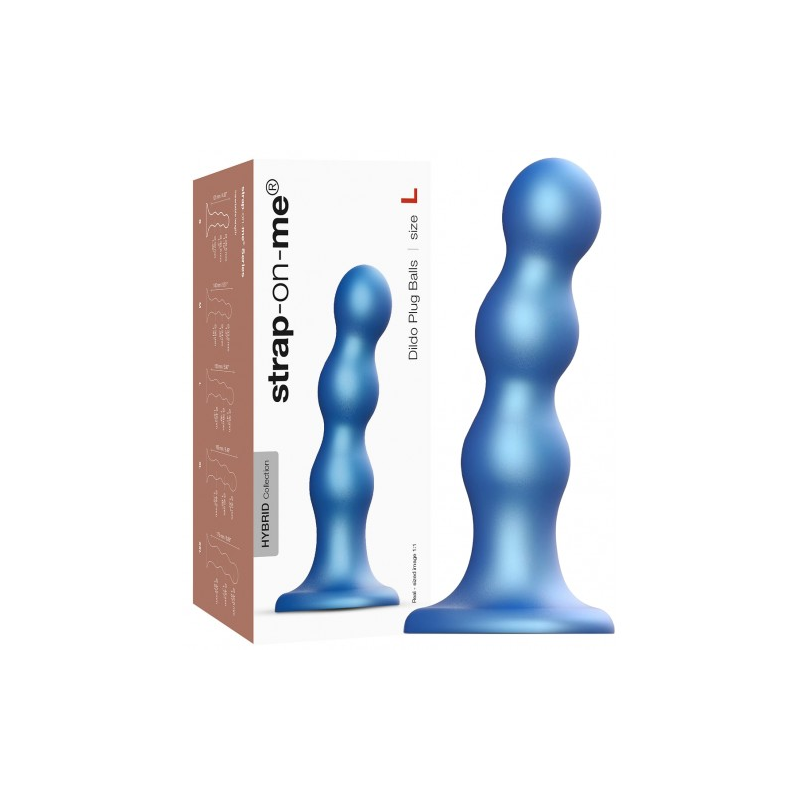 Фаллоимитатор Strap-On-Me Dildo Plug Balls L синий 17 см
