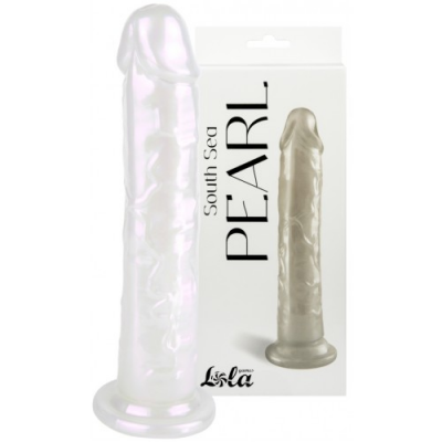 Перламутровый фаллос на присоске South Sea Pearl белый 20 см