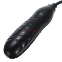 Черный фаллоимитатор с грушей Blow Up Inflatable Black G spot