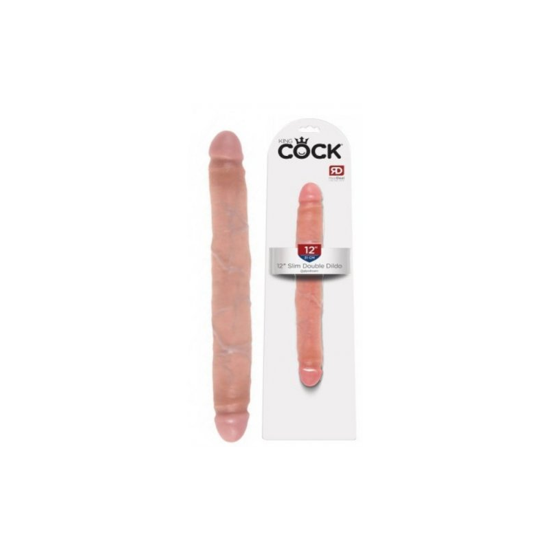 Двухсторонний фаллос King Cock 12 in Slim Double Dildo телесный